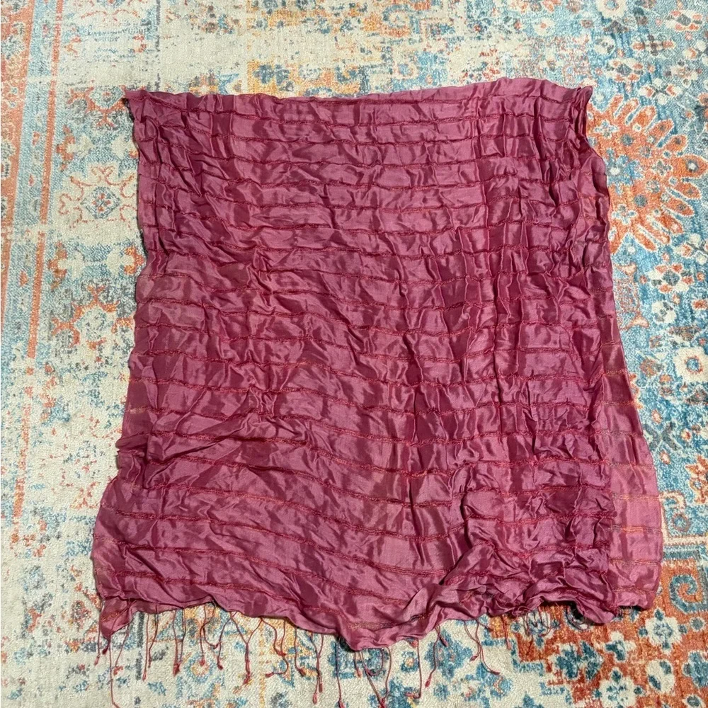Pink silk scarf